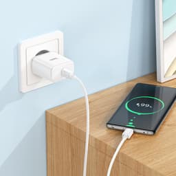 Bộ Sạc/ Cóc/ Củ Nhanh 20W Hoco C104A Type-C/ Li@ght@ning và Cáp sạc 20W Hoco X56 dây dù 2