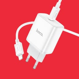 Bộ Sạc/ Cóc/ Củ Nhanh 20W Hoco C104A Type-C/ Li@ght@ning và Cáp sạc 20W Hoco X56 dây dù 6