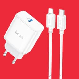 Bộ Sạc/ Cóc/ Củ Nhanh 20W Hoco C104A Type-C/ Li@ght@ning và Cáp sạc 20W Hoco X56 dây dù 7