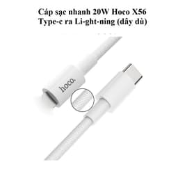 Bộ Sạc/ Cóc/ Củ Nhanh 20W Hoco C104A Type-C/ Li@ght@ning và Cáp sạc 20W Hoco X56 dây dù 9