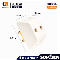 [1 Đổi 1] Đầu Nối Chia Điện 3 Cửa Sopoka P11, Ổ Cắm Chia 3 Chạc Chịu Tải 2200W - Chính Hãng 4