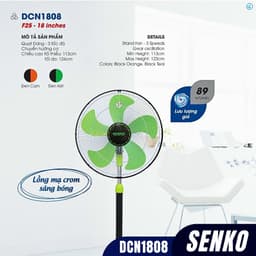 Quạt đứng Senko DCN1808 / DCN1801 75W, Quạt cây công nghiệp chính hãng gió mạnh bảo hành 24 tháng 8