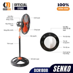 Quạt đứng Senko DCN1808 / DCN1801 75W, Quạt cây công nghiệp chính hãng gió mạnh bảo hành 24 tháng 7