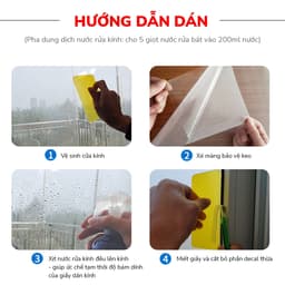 (HCM) Decal dán kính làm mờ chống nắng nóng, Phim decal dán nhà tắm chống nhìn trộm, chống nước dán Tĩnh Điện KHÔNG KEO 5