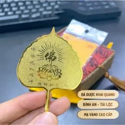 [ĐÃ KHAI QUANG] Lá Bồ Đề Mạ Vàng May Mắn Chiêu Tài Lộc Hợp Phong Thuỷ 7