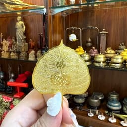 [ĐÃ KHAI QUANG] Lá Bồ Đề Mạ Vàng May Mắn Chiêu Tài Lộc Hợp Phong Thuỷ 8