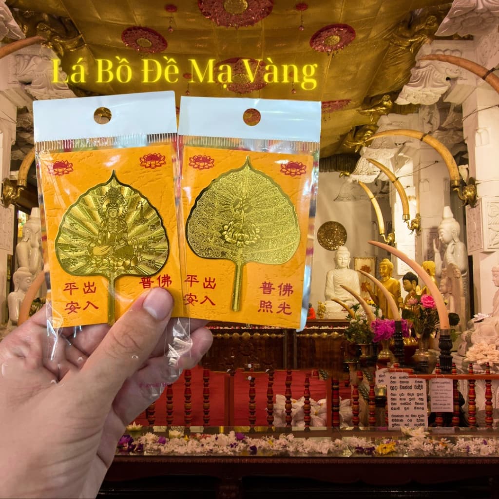 [ĐÃ KHAI QUANG] Lá Bồ Đề Mạ Vàng May Mắn Chiêu Tài Lộc Hợp Phong Thuỷ