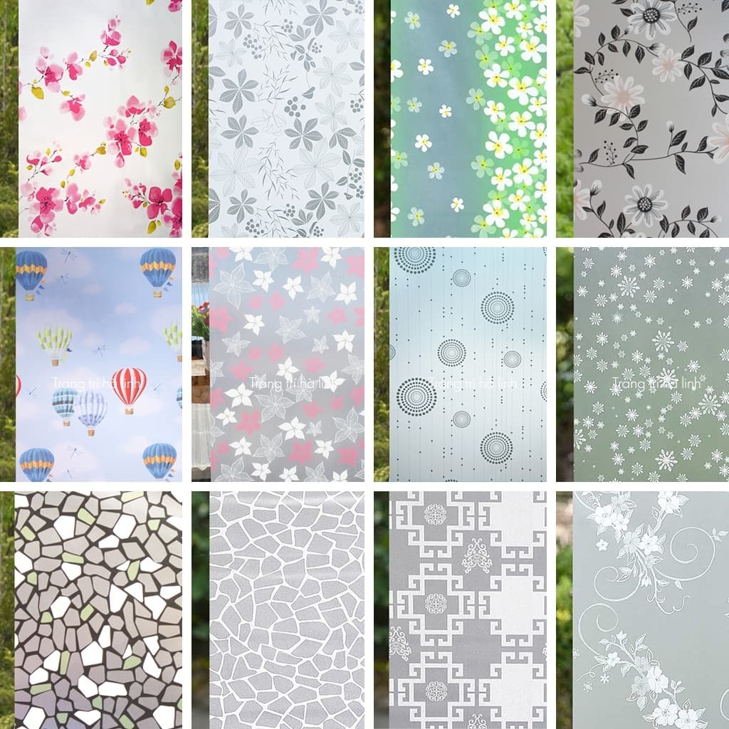 (HCM) Decal dán kính làm mờ chống nắng nóng, Phim decal dán nhà tắm chống nhìn trộm, chống nước dán Tĩnh Điện KHÔNG KEO