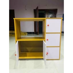 Kệ Gỗ 2 Tầng 3 Ngăn 5 Cánh và Kệ Lò Vi Sóng 2 Tầng 3 Ngăn Có Tủ (1 cửa) 5