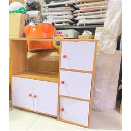 Kệ Gỗ 2 Tầng 3 Ngăn 5 Cánh và Kệ Lò Vi Sóng 2 Tầng 3 Ngăn Có Tủ (1 cửa) 6