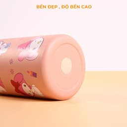 Bình Giữ Nhiệt Inox 304 Có Quai Xách Có Ống Hút Họa Tiết Dễ Thương Tặng Kèm Chổi Cọ Vệ Sinh - M181 5