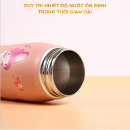 Bình Giữ Nhiệt Inox 304 Có Quai Xách Có Ống Hút Họa Tiết Dễ Thương Tặng Kèm Chổi Cọ Vệ Sinh - M181 6