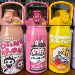 Bình Giữ Nhiệt Inox 304 Có Quai Xách Có Ống Hút Họa Tiết Dễ Thương Tặng Kèm Chổi Cọ Vệ Sinh - M181 9