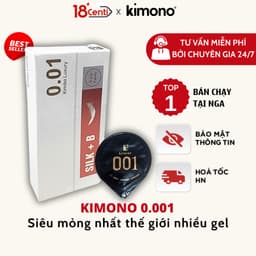 Bao Cao Su 0.01 Kimono Luxury siêu mỏng nhiều gel bôi trơn truyền nhiệt tốt hộp 6 cái chính hãng 1