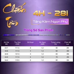 Cần Câu Tay Chiến Tầm 4H Gẩy Rô Diếc Tặng Kèm Ngọn Phụ 9
