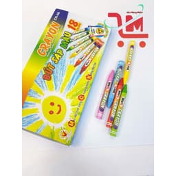 Hộp 12/18 Bút Sáp Màu WINQ CRAYON Màu Sắc Tươi Sáng, Màu Mểm, Mịn, Chất Lượng/Bút Màu Sáp Dành Cho Học Sinh Tiều Học. 3