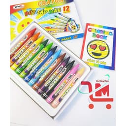 Hộp 12/18 Bút Sáp Màu WINQ CRAYON Màu Sắc Tươi Sáng, Màu Mểm, Mịn, Chất Lượng/Bút Màu Sáp Dành Cho Học Sinh Tiều Học. 9