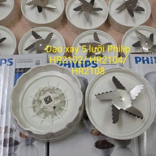 Dao 5 lưỡi cả gioăng thay thế tương thích máy xay sinh tố PL HR2101 HR2102 HR2104 HR2108