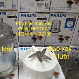 Dao 5 lưỡi cả gioăng thay thế tương thích máy xay sinh tố PL HR2101 HR2102 HR2104 HR2108 3