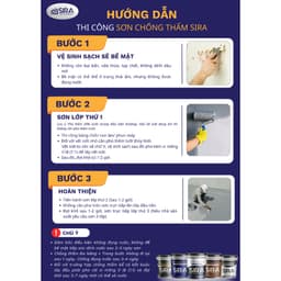 [1KG] Sơn Chống Thấm Vết Nứt Tường Đứng, Tường Cũ, Sàn Âm, Tường Mới, Sân Thượng Ít Đi Lại SIRA P900 9