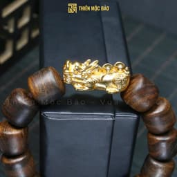 Vòng tay gỗ Bách xanh chìm nước kiểu Lu Thống mix Tỳ hưu đồng đúc - Vòng gỗ thơm cho Nam và Nữ | TMB 3