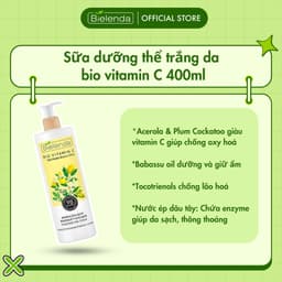 [ORIGINAL DATE 5/2027] Sữa dưỡng thể trắng da Bielenda Bio Vitamin C Moisturizing And Toning Body Milk 250-400ml 7