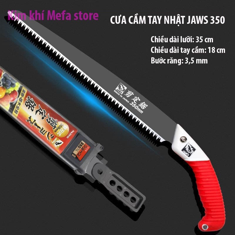Cưa Cầm Tay Nhật Bản Jaws 350 Chính Hãng – Lưỡi Dài 350mm, Cắt Gỗ Siêu Sắc, Tay Cầm Chống Trượt, Dụng Cụ Cơ Khí