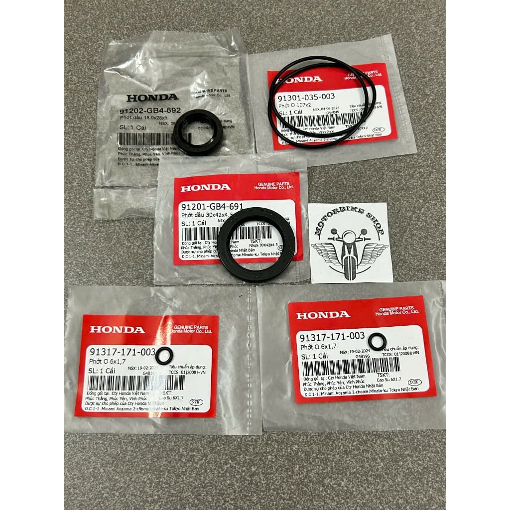 phớt mâm lửa xe wave nhỏ zx100 dream fu1 rs100 wave a 100 91301035003 91201GB4691 91202GB4692
