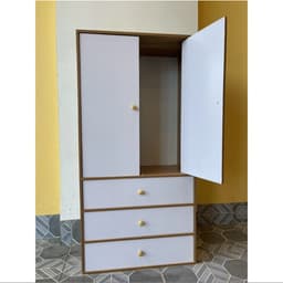 Tủ Quần Áo Gỗ MFC Phủ MELAMINE 3 Ngăn 2 Cánh và Tủ Để Đồ Đa Năng 4 Ngăn 1 Cánh Lớn+1 Cánh Nhỏ 1
