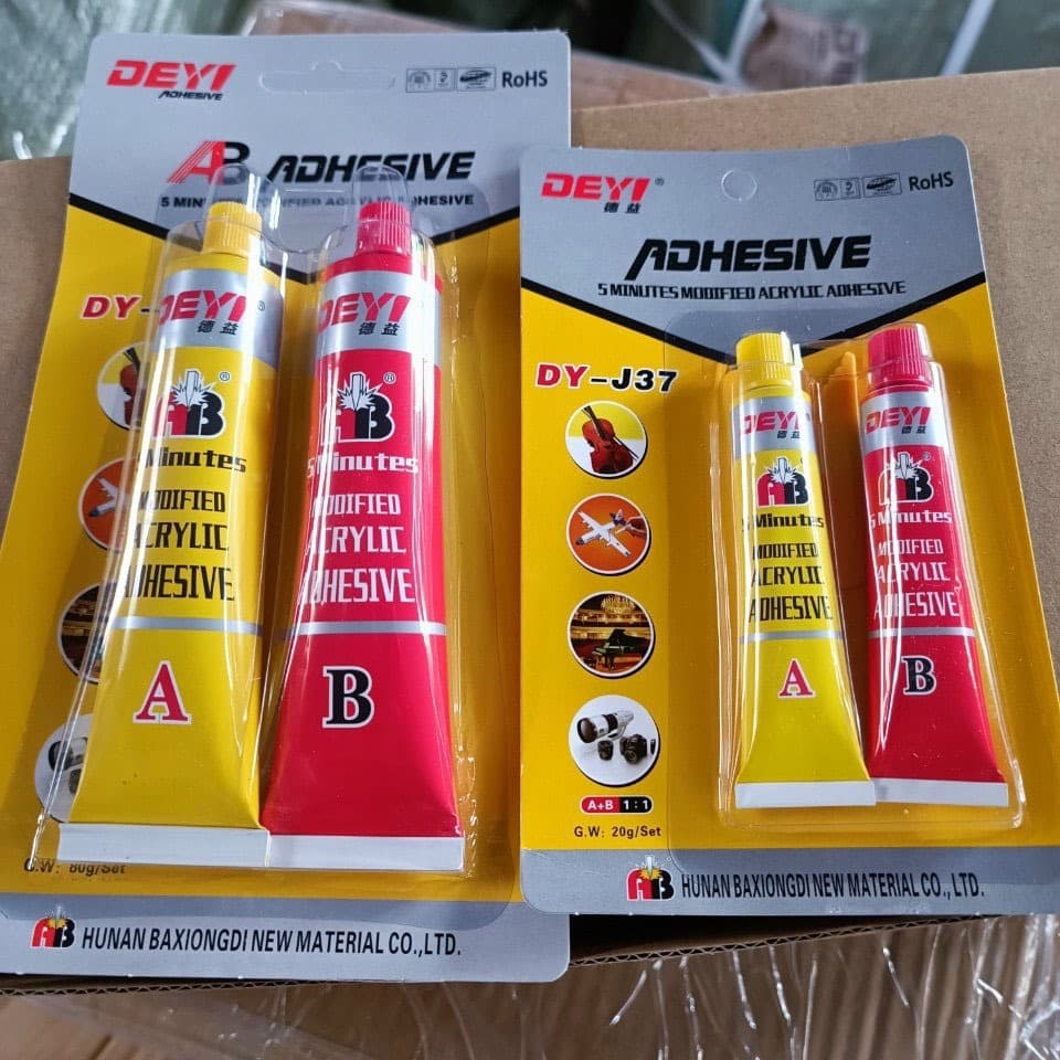 Keo dán AB 2 thành phần - Dán siêu chắc đa năng chịu nhiệt, chịu nước, vỉ 2 tuýp 20g , 80g