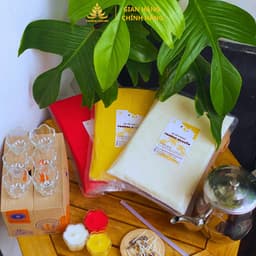 Combo Làm  36  Ly Hoa Mai 35ml + 1kg Sáp Bơ, Tặng Tim Đèn, Keo Nến, Văn Khấn - Nguyên Liệu Làm Nến Bơ Cúng Dường 2