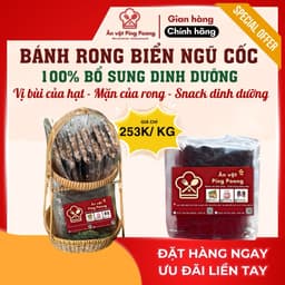 Rong Biển Kẹp Hạt Dinh Dưỡng 250g/Túi - Bánh Ngũ Cốc Giòn Tan, Đậm Đà, Mặn Ngọt Tự Nhiên 6