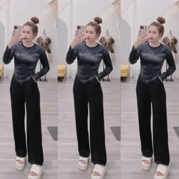 Đồ Bộ Nữ Bigsize LIMO Áo Tay Dài Quần Dài Thun Gân Tăm Lạnh Thu Đông Set Đồ Nữ Mặc Nhà Đi Chơi TL68 7