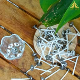 Hộp 12 Ly Thủy Tinh Hoa Mai, Nến Múi, Tặng Kèm 12 Bấc Làm Nến Thờ Cúng, Nguyên Liệu Làm Nến 3