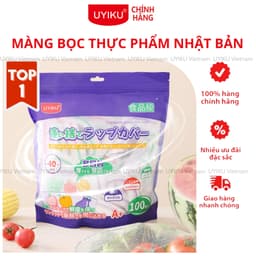 Màng bọc thực phẩm viền chun co giãn UYIKU Nhật Bản túi 100 cái siêu dai, tái sử dụng 1