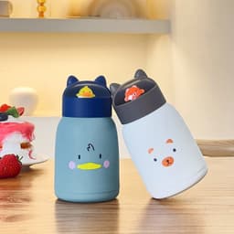 Bình đựng Nước  360ml Nắp Thú. Bình nước  360ml nắp thú dễ thương lõi thủy tinh 6