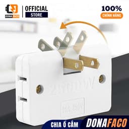 Ổ chia điện đa năng 3 cửa, Ổ cắm chuyển đổi thông minh chịu tải cao 2500W, Ổ Cắm Chuyển Đổi Chia 3 6