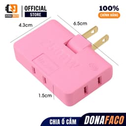 Ổ chia điện đa năng 3 cửa, Ổ cắm chuyển đổi thông minh chịu tải cao 2500W, Ổ Cắm Chuyển Đổi Chia 3 8