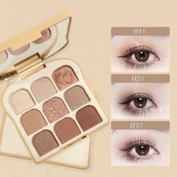 Bảng Phấn Mắt Novo 9 Ô Hình Bánh Mì Cute, Chất Phấn Mịn Lì, Ánh Nhũ Lấp Lánh Tạo Hiệu Ứng Đôi Mắt To Tròn, Thu Hút 3