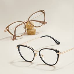 Gọng kính cận thời trang nữ ANDU EYEWEAR dáng mắt mèo chống tia UV chất liệu kim loại cao cấp 1022 6