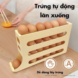 Khay đựng trứng 4 tầng lăn tự động để tủ lạnh thông minh tiện lợi tiết kiệm không gian 22 9