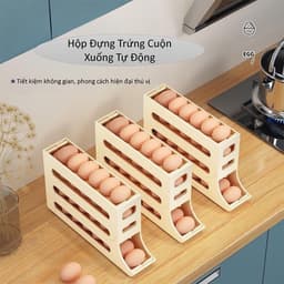 Khay đựng trứng 4 tầng lăn tự động để tủ lạnh thông minh tiện lợi tiết kiệm không gian 22 4