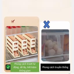 Khay đựng trứng 4 tầng lăn tự động để tủ lạnh thông minh tiện lợi tiết kiệm không gian 22 2
