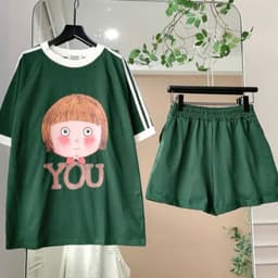 Đồ Bộ Nữ Bigsize LIMO DB43 Áo Polo Cổ Trụ Phối Quần Đùi Thể Thao Set Mặc Nhà Thoải Mái Dễ Thương 8
