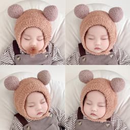 Mũ Len Lông Cừu Dễ Thương, Bảo Vệ Tai và Giữ Ấm Tốt Nhất Cho Trẻ Em Vào Mùa Thu Đông 🧣❄️ 3
