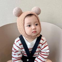 Mũ Len Lông Cừu Dễ Thương, Bảo Vệ Tai và Giữ Ấm Tốt Nhất Cho Trẻ Em Vào Mùa Thu Đông 🧣❄️ 8