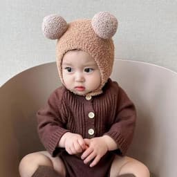 Mũ Len Lông Cừu Dễ Thương, Bảo Vệ Tai và Giữ Ấm Tốt Nhất Cho Trẻ Em Vào Mùa Thu Đông 🧣❄️ 7