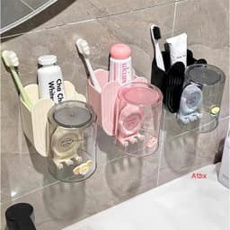 VINBEO Sét Cốc Kèm Kệ Đựng Bàn Chải AB - Kệ  Bàn Chải Gắn Tường Đa Năng Thuận Tiện Cho Phòng Tắm. . ANHI002 1
