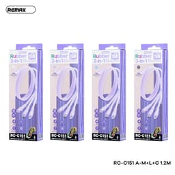 Cáp sạc nhanh 15W 3 đầu rút Remax RC-C151 và Hoco X76 Dài 1m 3