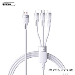 Cáp sạc nhanh 15W 3 đầu rút Remax RC-C151 và Hoco X76 Dài 1m 6